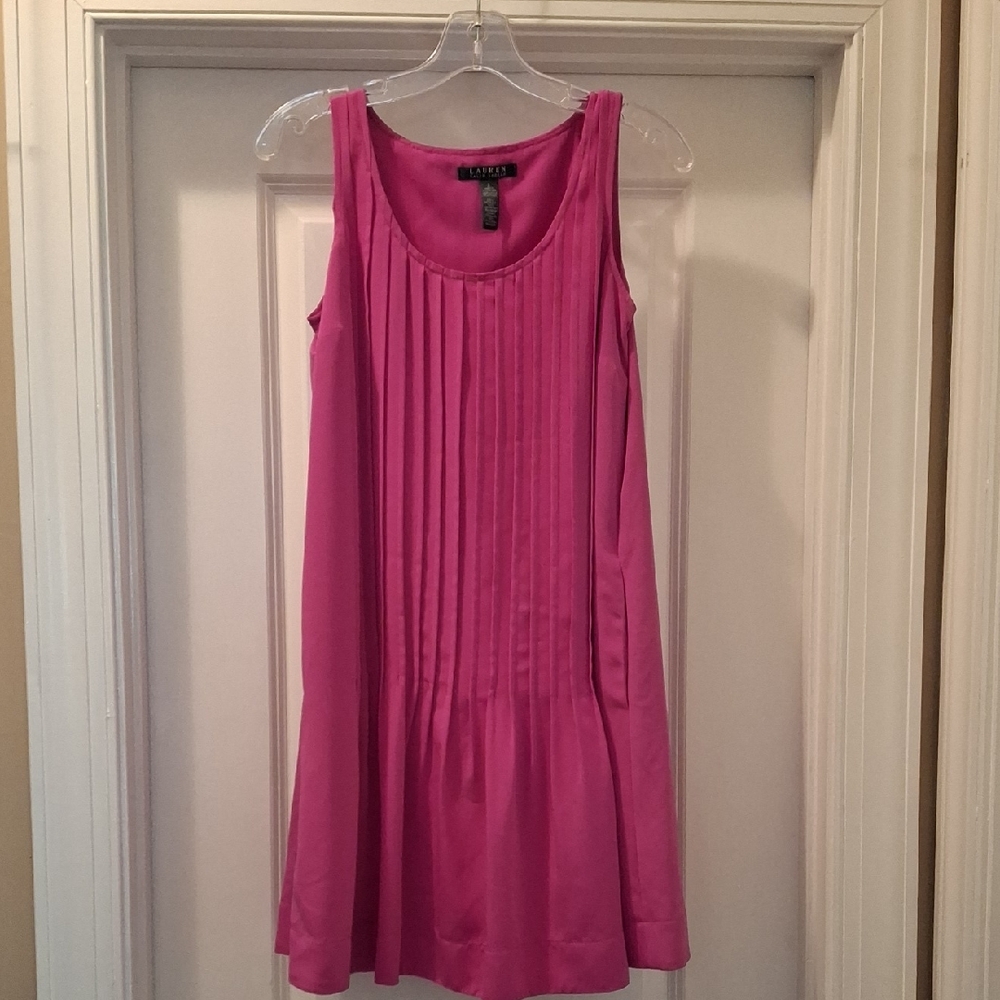 Lauren Ralph Lauren Fuchsia Pleated Mini Dress